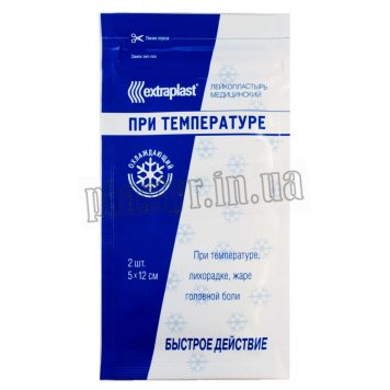 Пластырь-компресс Extraplast при температуре охлаждающий 5смx12см 2шт-2