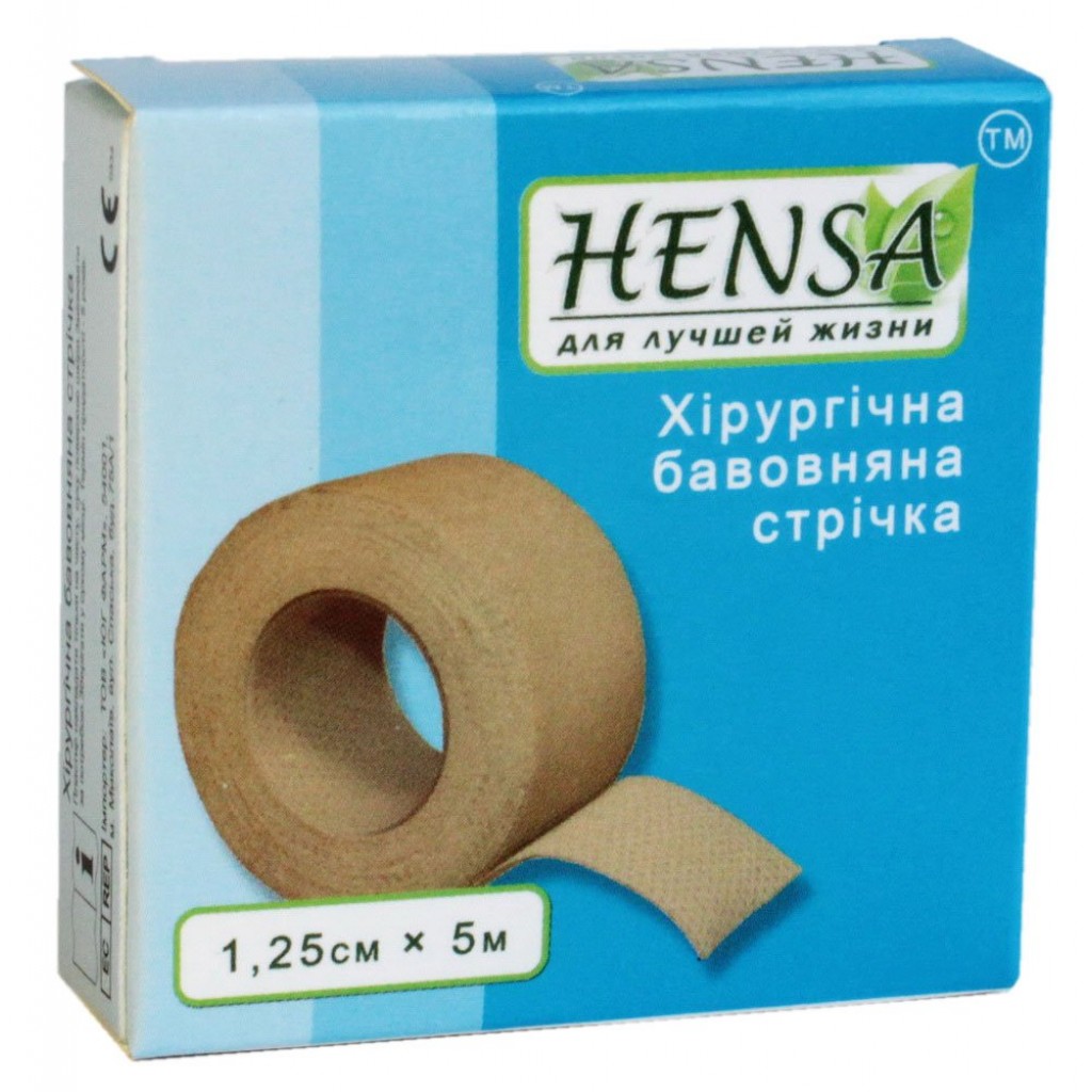 Пластир на котушці Hensa тканий тілесний 1,25 cмх5м