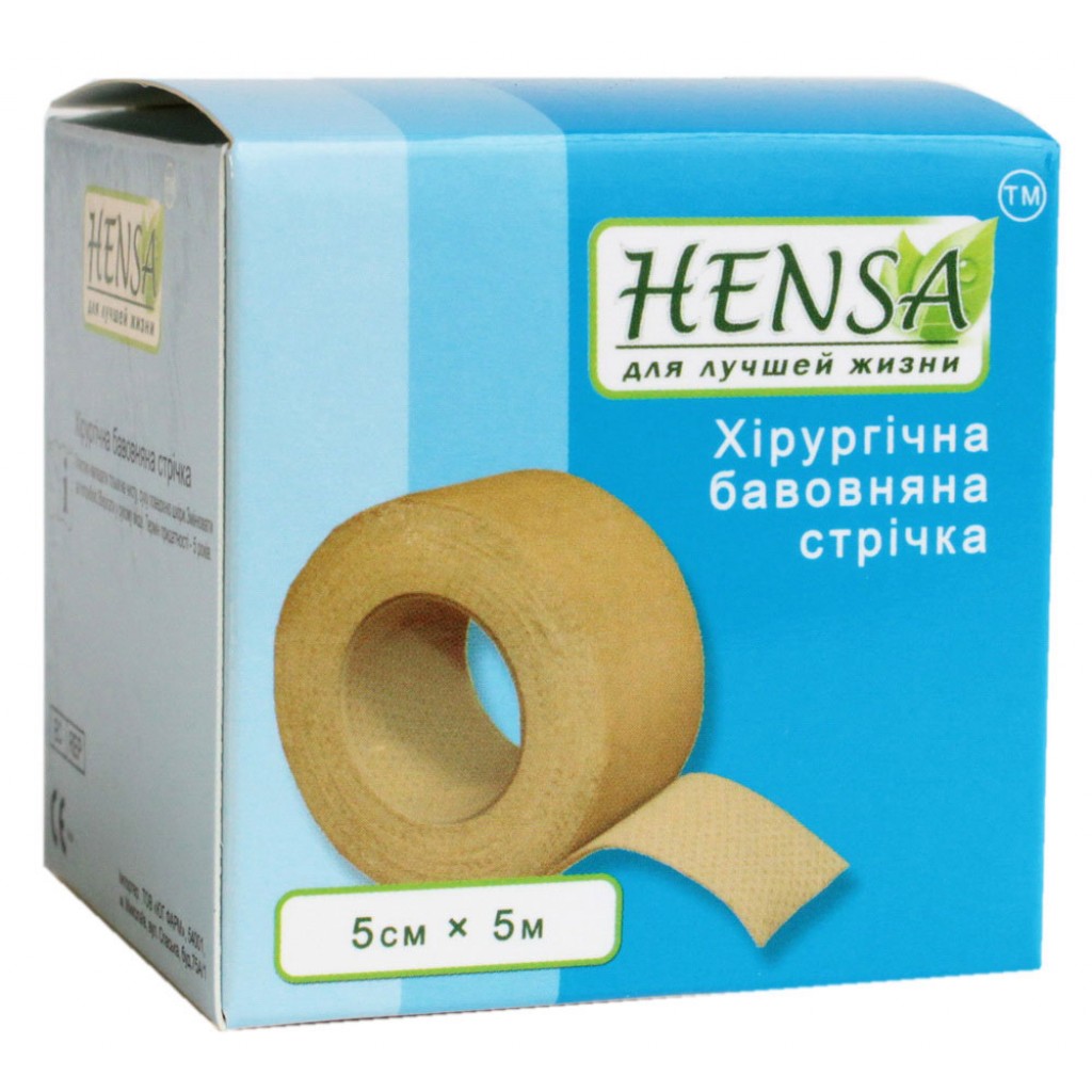 Пластир на котушці Hensa тканий тілесний 5cмх5м