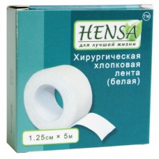 Пластир на котушці Hensa тканий білий 1,25 cмх5м