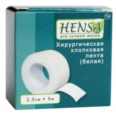 Пластир на котушці Hensa тканий білий 2,5 cмх5м