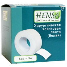 Пластир на котушці Hensa тканий білий 5cмх5м