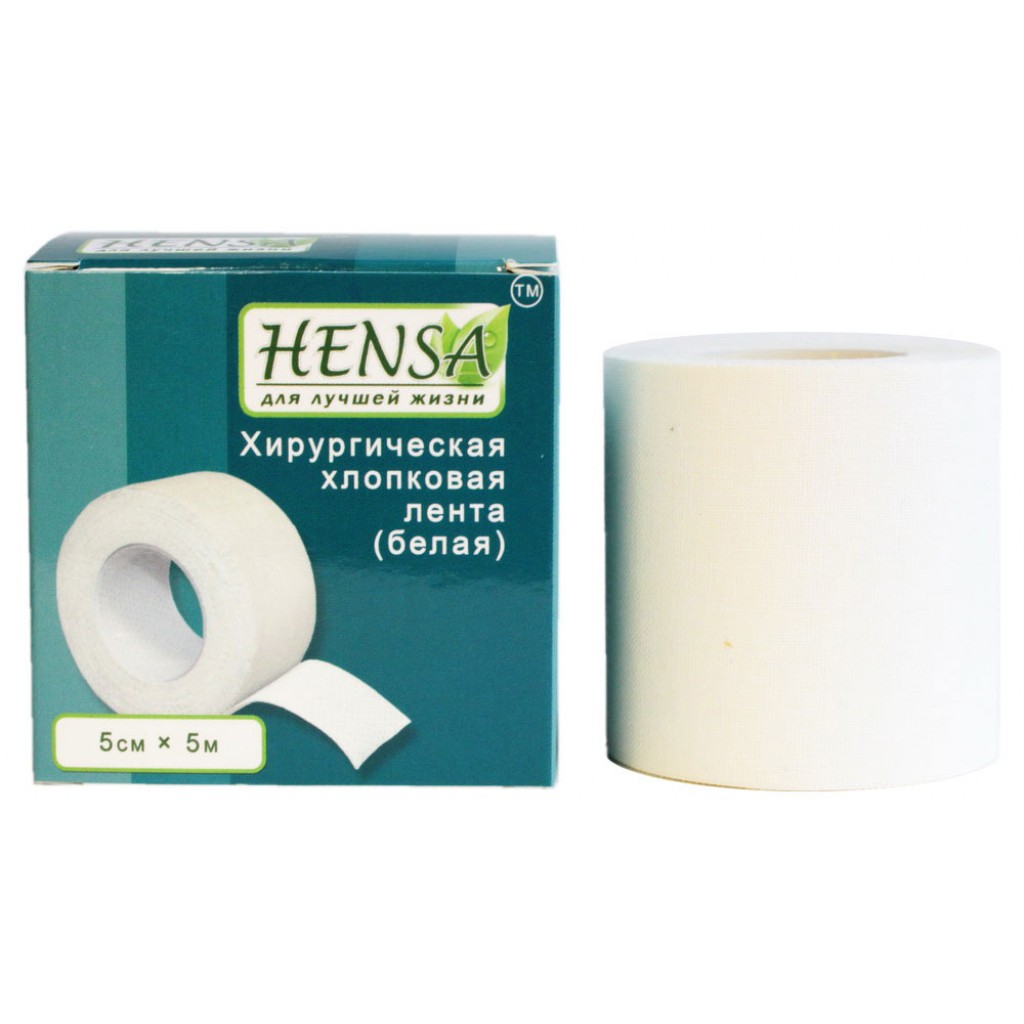 Пластир на котушці Hensa тканий білий 5cмх5м
