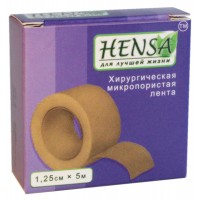 Пластир на котушці Hensa паперовий тілесний 1,25 смх5м