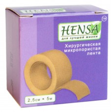 Пластир на котушці Hensa паперовий тілесний 2,5 см5