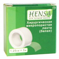 Пластир на котушці Hensa паперовий білий 1,25 см5