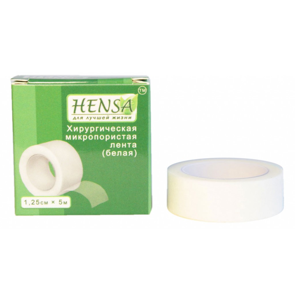 Пластир на котушці Hensa паперовий білий 1,25 см5