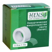 Пластир на котушці Hensa паперовий білий 2,5 см5