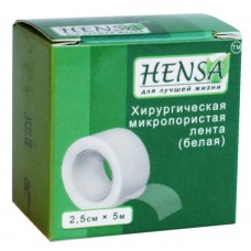 Пластир на котушці Hensa паперовий білий 2,5 см5
