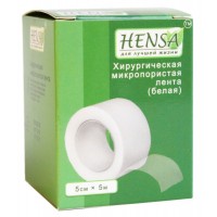 Пластир на котушці Hensa паперовий білий 5cмх5м
