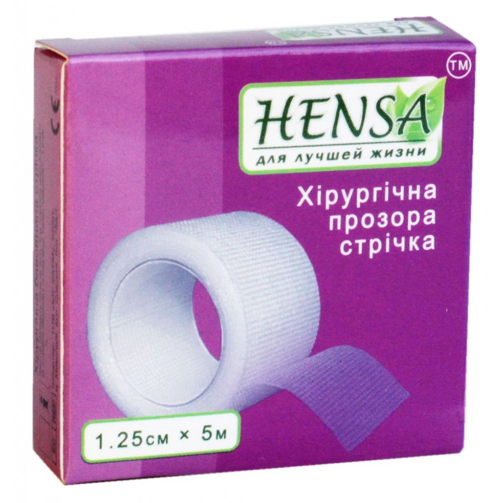 Пластир на котушці Hensa полімерний прозорий 1,25 см5
