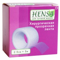 Пластырь на катушке Hensa полимерный прозрачный 2,5cмх5м