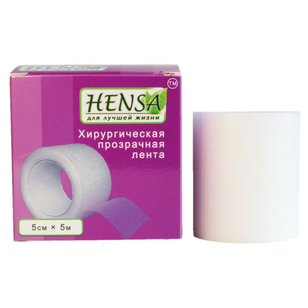 Пластир на котушці Hensa полімерний прозорий 5cмх5м