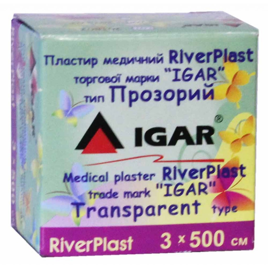 Пластир на котушці ІГАР RiverPLAST Transparent полімерний прозорий 3смх5м