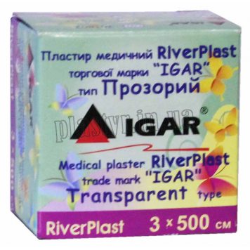 Пластырь на катушке ИГАР RiverPLAST Transparent полимерный прозрачный 3смх5м-1