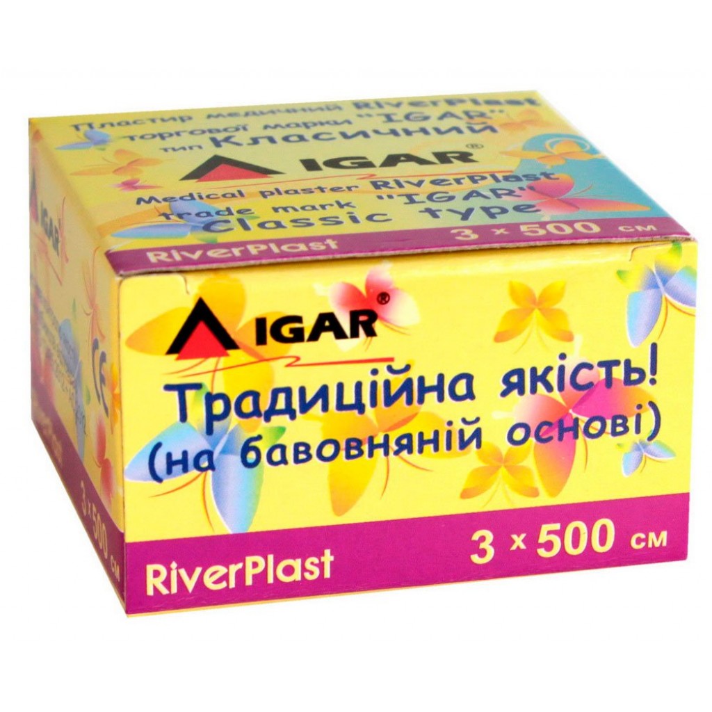 Пластир на котушці ІГАР RiverPLAST Classic тканий білий 3смх5м