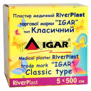 Пластырь на катушке ИГАР RiverPLAST Classic ткан бел 5смх5м-1