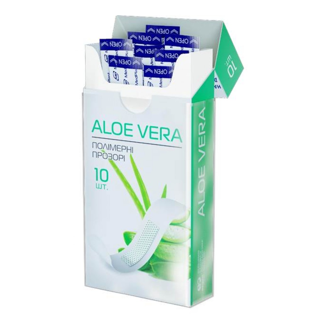 Набір пластирів MedPlast Aloe Vera полімерні прозорі 1,9смх7,2см 10шт
