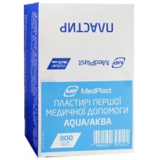 Набір пластирів MedPlast Aqua водостійкі прозорі полімерні 1,9смх7,2см 300шт