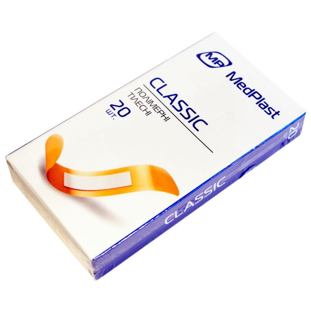 Набір пластирів MedPlast Classic полімерні тілесні 1,9смх7,2см 20 шт