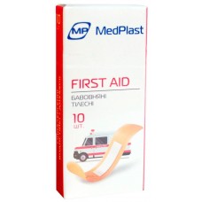 Набір пластирів MedPlast First Aids ткані тілесні 1,9смх7,2см 10 шт