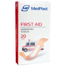 Набір пластирів MedPlast First Aids ткані тілесні 1,9смх7,2см 20 шт
