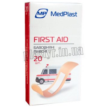 Набор пластырей MedPlast First Aids ткан тел 1,9х7,2см 20 шт