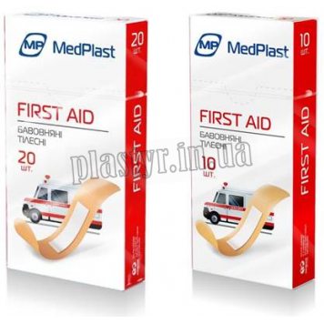 Набор пластырей MedPlast First Aids ткан тел 1,9х7,2см 10 шт-2