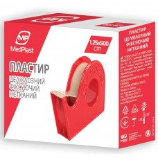 Пластир на котушці MedPlast паперовий білий 1,25 смх5м на диспенсері
