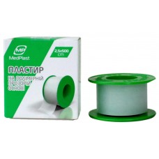 Пластир на котушці MedPlast полімерний прозорий 2,5смх5м у пластиковій котушці