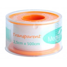 Пластир на котушці Medrull Transparent полімерний прозорий 2,5смх5м