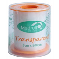 Пластырь на катушке Medrull Transparent полимерный прозрачный 5смх5м