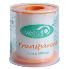 Пластир на котушці Medrull Transparent полімерний прозорий 5смх5м
