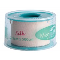 Пластир на котушці Medrull Silk шовковий тілесний 2,5 смх5м