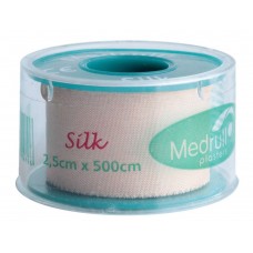 Пластир на котушці Medrull Silk шовковий тілесний 2,5 смх5м