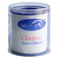 Пластырь на катушке Medrull Classic тканый белый 5смх5м