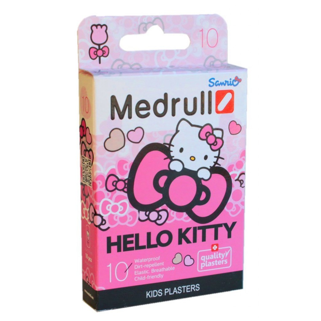 Набір пластирів Medrull Hello Kitty дитячий полімерний 2,5смх7,5см 10шт