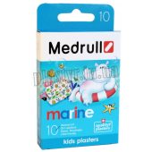 Набор пластырей Medrull Marine детский полимерный 1,9смх7,2см 10шт