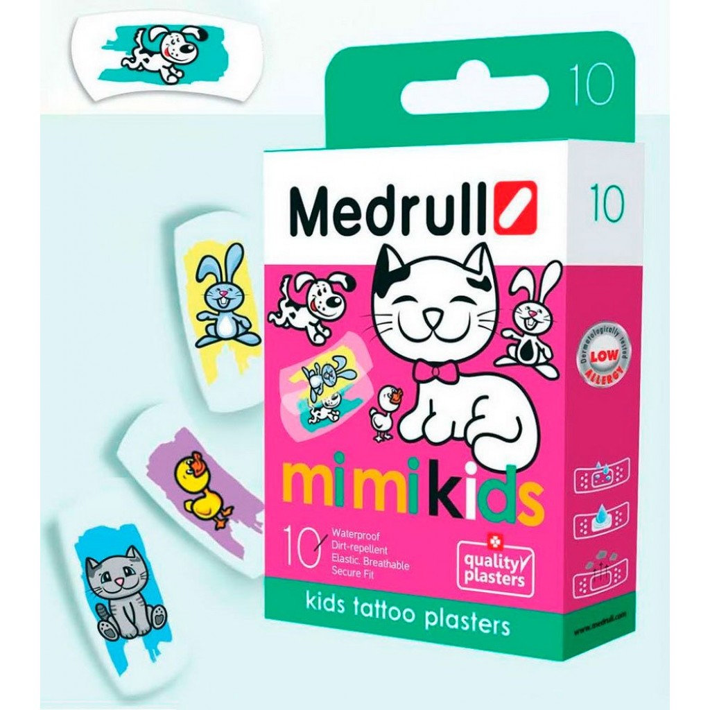 Набір пластирів Medrull Mimi Kids дитячий полімерний 2,5смх5,7см 10шт