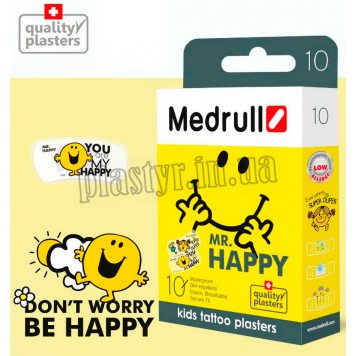 Набор пластырей Medrull детский Mr.HAPPY полиуретановые 10шт-2