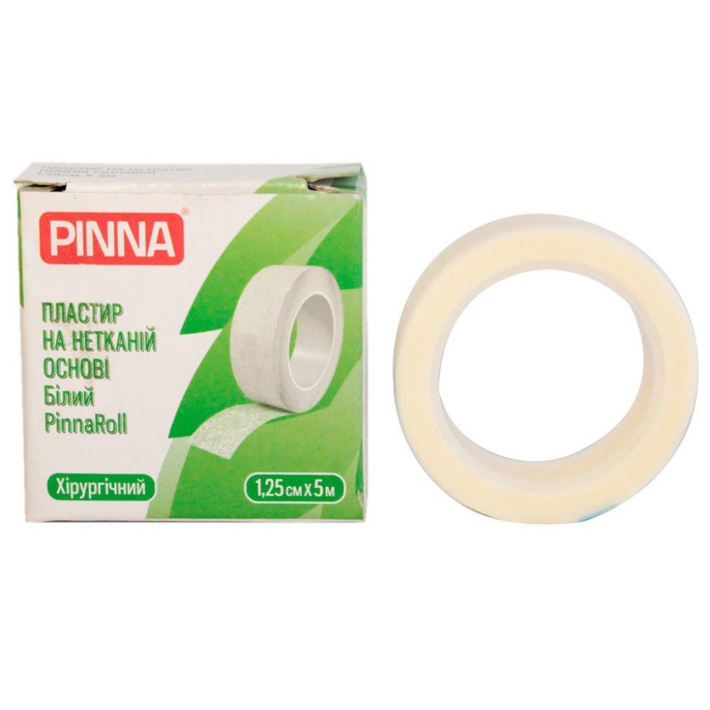 Пластир на котушці Pinna PinnaRoll нетканий білий 1,25 смх5м
