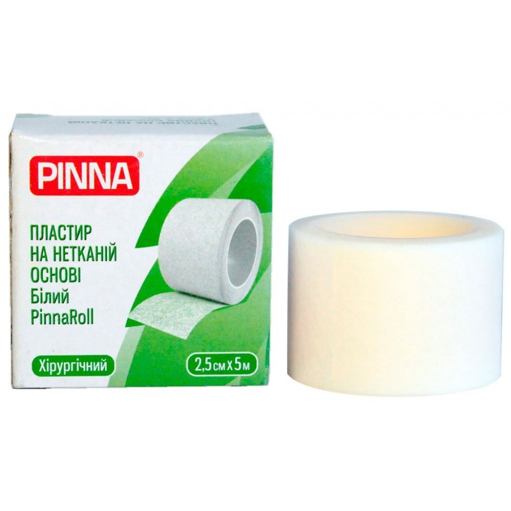 Пластир на котушці Pinna PinnaRoll нетканий білий 2,5смх5м