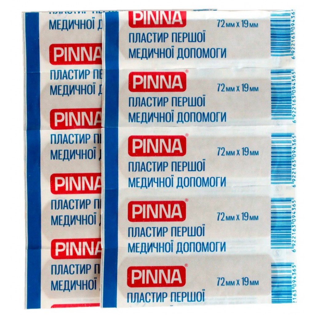Набір пластирів Pinna тканий 1,9смх7,2см 10шт