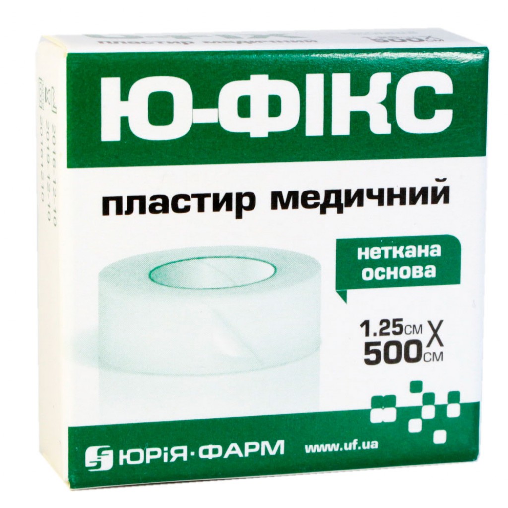 Пластир на котушці Ю-ФІКС нетканий білий 1,25 смх5м