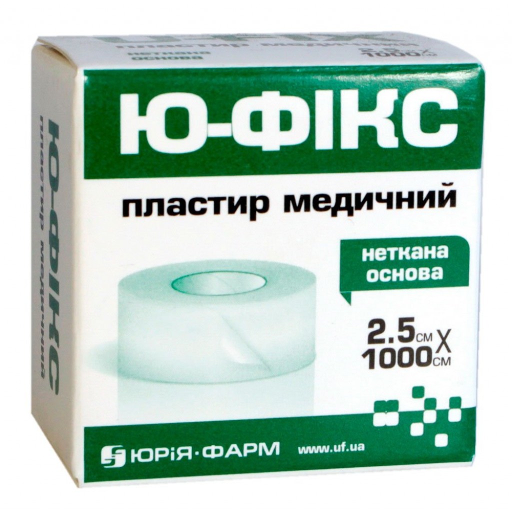 Пластир на котушці Ю-ФІКС нетканий білий 2,5смх10м
