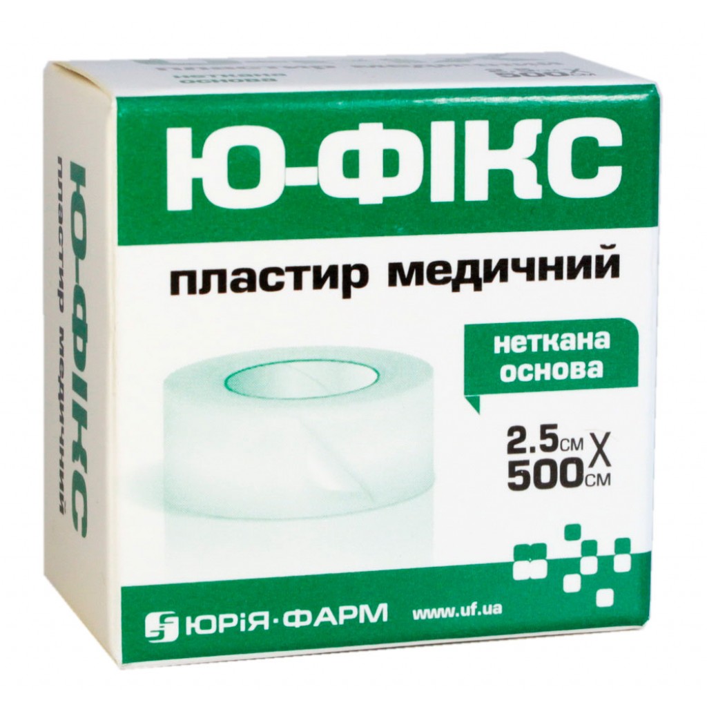 Пластир на котушці Ю-ФІКС нетканий білий 2,5 смх5м