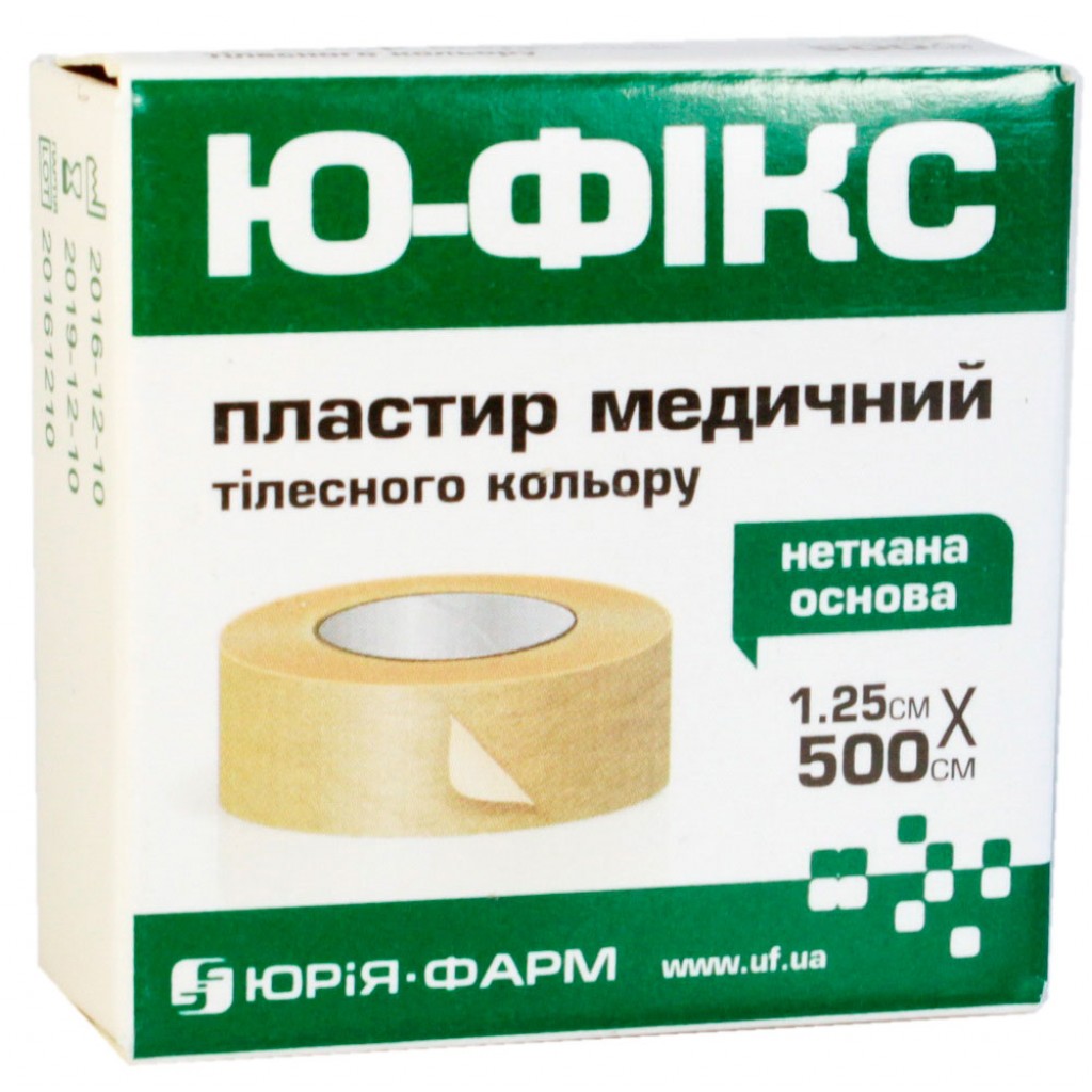 Пластир на котушці Ю-ФІКС нетканий тілесний 1,25 смх5м