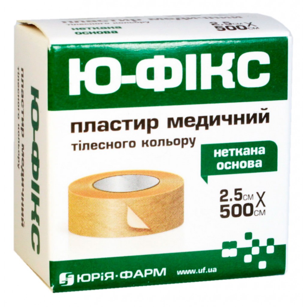 Пластир на котушці Ю-ФІКС нетканий тілесний 2,5смх5м
