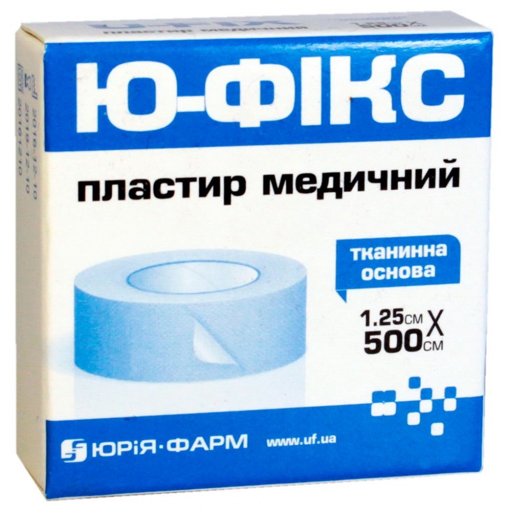 Пластир на котушці Ю-ФІКС тканий білий 1,25 смх5м