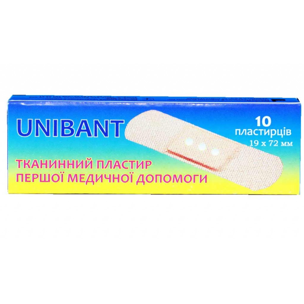 Набір пластирів UNIBANT тканинний тілесний 1,9смх7,2см 10шт